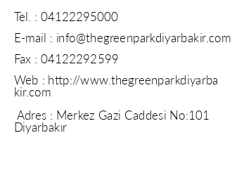 The Green Park Hotel Diyarbakr iletiim bilgileri