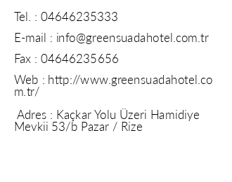 Green Suada Hotel iletiim bilgileri