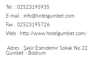 Gmbet Hotel iletiim bilgileri