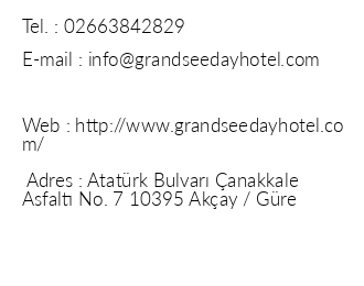 Gre Grand See Day Termal Hotel iletiim bilgileri