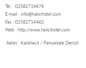 Halc Hotel Pamukkale iletiim bilgileri