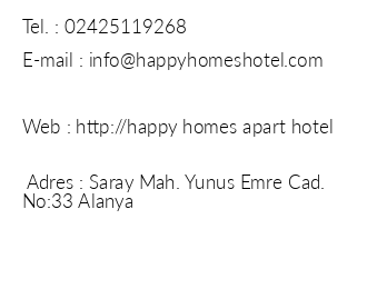 Happy Homes Apart Hotel iletiim bilgileri