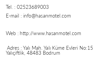 Hasan Motel Yaliftlik iletiim bilgileri