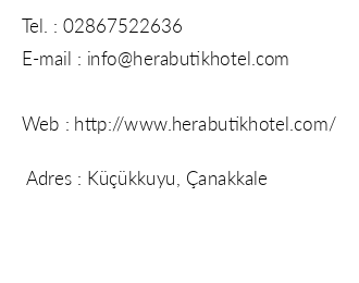 Hera Boutique Otel iletiim bilgileri