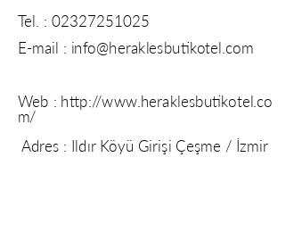 Herakles Butik Otel iletiim bilgileri