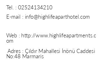 Highlife Apart Hotel iletiim bilgileri