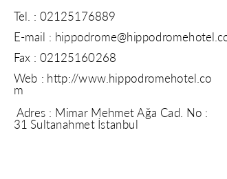 Hippodrome Hotel iletiim bilgileri