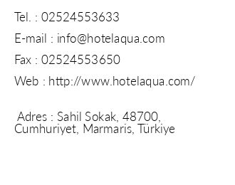 Hotel Aqua iletiim bilgileri