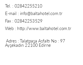Hotel Balta iletiim bilgileri