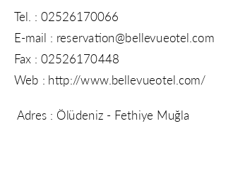Belle Vue Hotel iletiim bilgileri