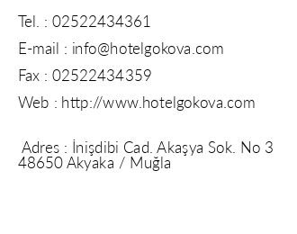 Hotel Gkova iletiim bilgileri