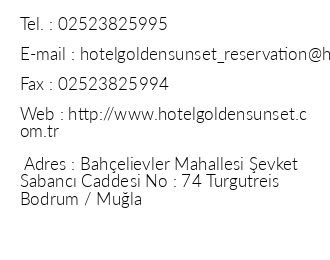 Hotel Golden Sunset iletiim bilgileri