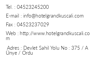 Hotel Grand Kual iletiim bilgileri