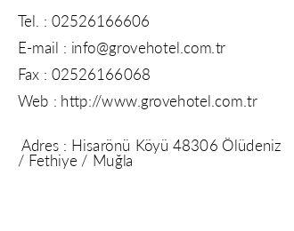 Hotel Grove iletiim bilgileri
