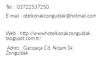 Hotel Konak Zonguldak iletiim bilgileri