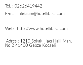 Hotel Libiza iletiim bilgileri