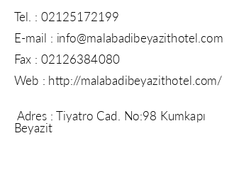 Malabadi Beyazt Hotel iletiim bilgileri