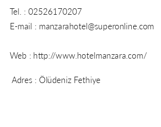Hotel Manzara iletiim bilgileri