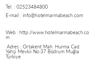 Hotel Marma Beach iletiim bilgileri
