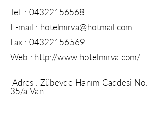 Hotel Mirva iletiim bilgileri