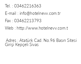 Hotel Nevv iletiim bilgileri