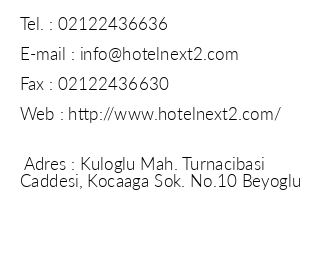 Hotel Next2 iletiim bilgileri