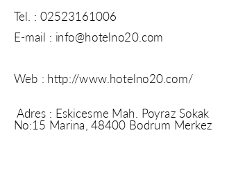 Hotel No 20 Marina iletiim bilgileri