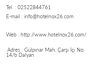 Hotel Nox26 iletiim bilgileri