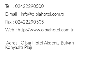 Hotel Olbia iletiim bilgileri