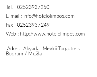 Hotel Olimpos iletiim bilgileri