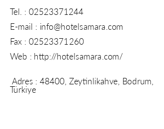 Samara Hotel iletiim bilgileri