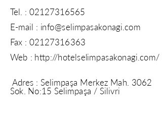 Hotel Selimpaa Kona iletiim bilgileri