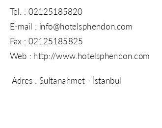 Hotel Sphendon iletiim bilgileri