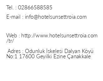 Hotel Sunset Troia iletiim bilgileri