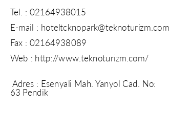 Hotel Tekno Park iletiim bilgileri