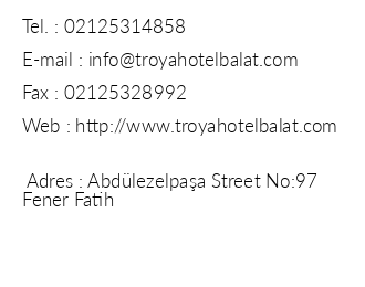 Hotel Troya Balat iletiim bilgileri