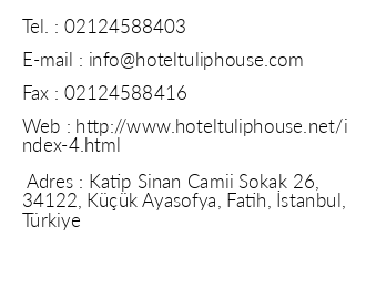 Hotel Tulip House iletiim bilgileri