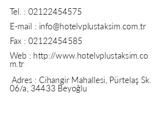 Hotel V Plus Taksim iletiim bilgileri