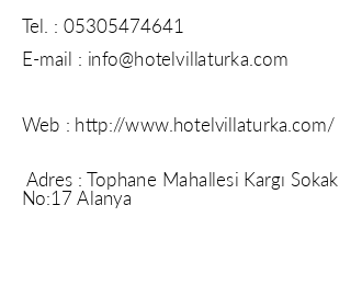 Hotel Villa Turka iletiim bilgileri