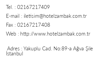 Hotel Zambak iletiim bilgileri