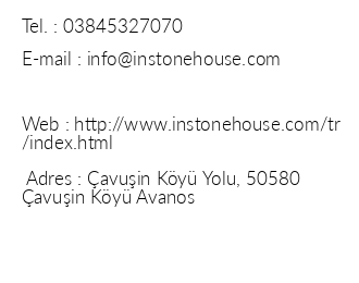 n Stone House iletiim bilgileri