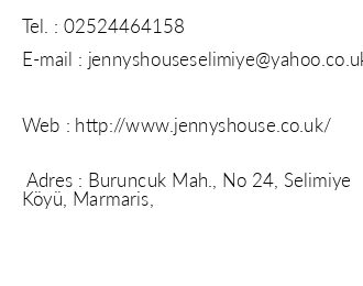 Jenny's House Hotel iletiim bilgileri