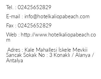 Kaliopa Beach Hotel iletiim bilgileri