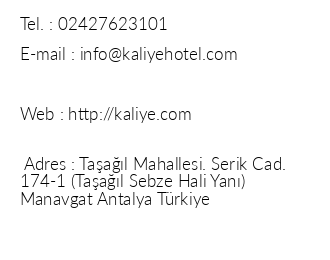 Kaliye Aspendos Hotel iletiim bilgileri