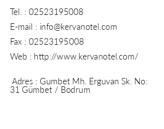Kervan Hotel Bodrum iletiim bilgileri