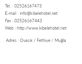 Kibele Hotel iletiim bilgileri