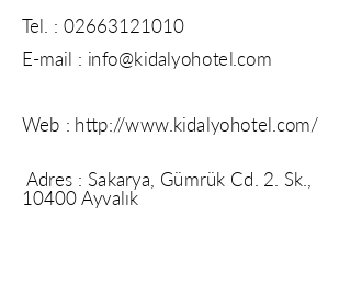 Kidalyo Hotel iletiim bilgileri