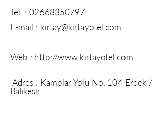 Krtay Butik Hotel iletiim bilgileri