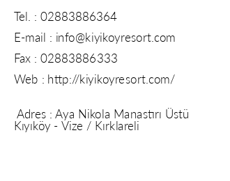 Kyky Resort Hotel iletiim bilgileri