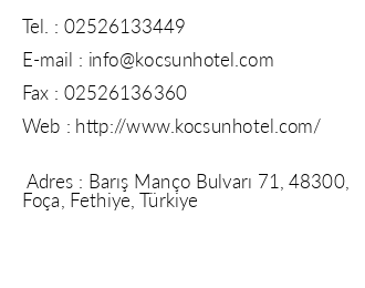 Ko Sun Hotel iletiim bilgileri